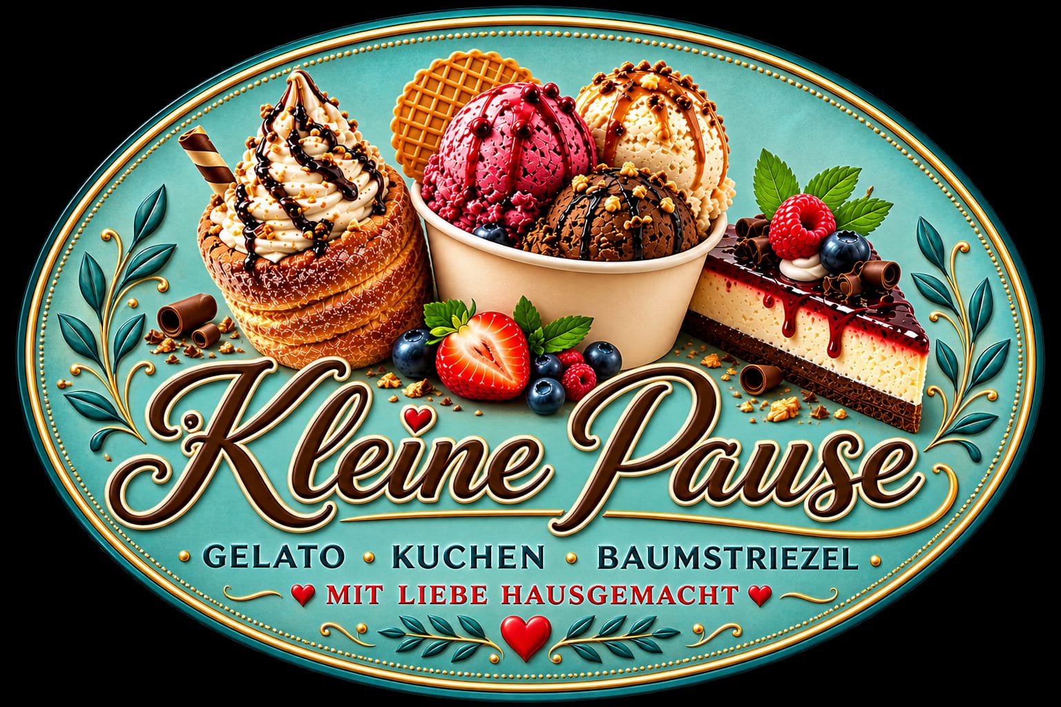Kleine Pause – Gelato, Kuchen, Baumstriezel